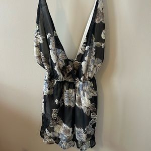 Black Floral Romper